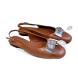 Женские босоножки Hermes Leather Flats Brown