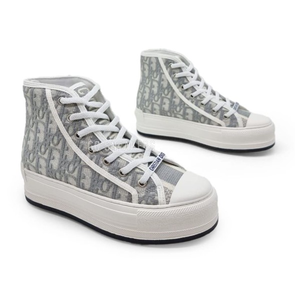 Женские кроссовки Dior Sneakers High Platform White/Grey