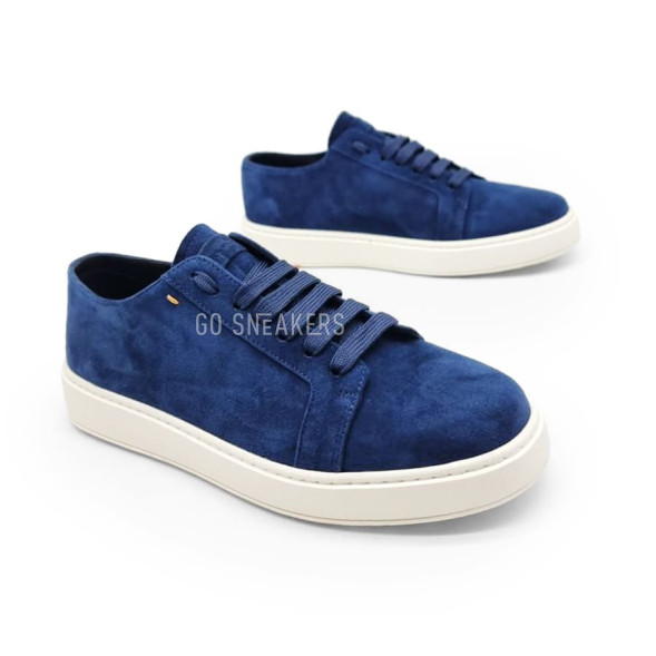 Мужские кроссовки Santoni Man Sneakers Suede Navy