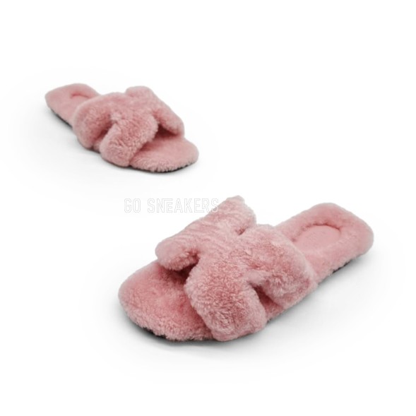 Женские сандалии Hermes Flip-flops Wool Pink