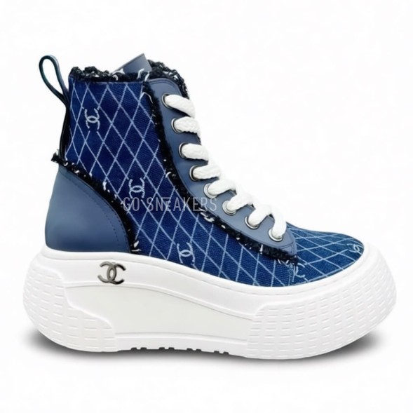 Женские зимние кеды Chanel Winter Sneakers Blue