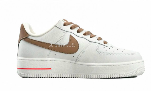 Унисекс кроссовки Nike Air Force 1 Low White Brown