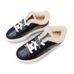 Hermes Winter Sneakers Leather Black