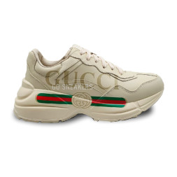 Gucci Leather Rhyton Logo Sneakers
