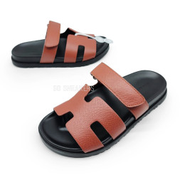 Hermes Flip-flops Chypre Unisex Brown Leather