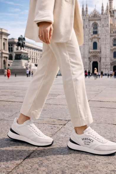 Женские кроссовки Versace Milano Sneakers White