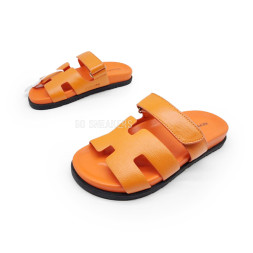 Hermes Flip-flops Chypre Unisex Leather Orange