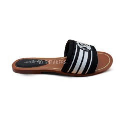 Louis Vuitton Flip-flops Low Textile White/Black