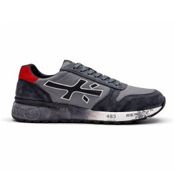 Premiata 483 Textile/Suede Grey/Red