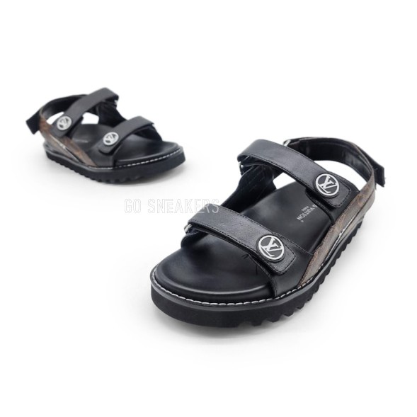 Мужские босоножки Louis Vuitton Leather Sandals Black/Brown