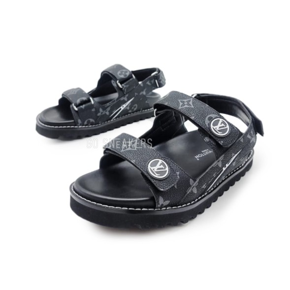 Мужские босоножки Louis Vuitton Leather Sandals Black
